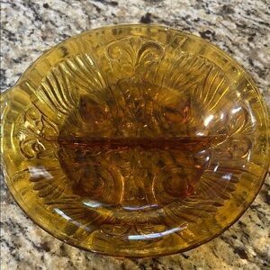 Vintage Indiana Glass Killarney Amber Divided Relish Dish